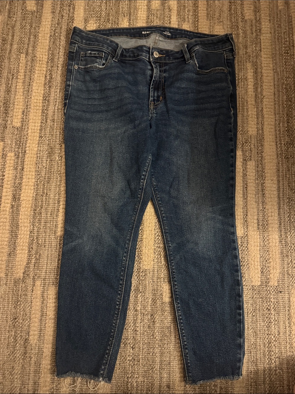 Old Navy Dark Blue Cropped Mid Rise Rockstar Skinny